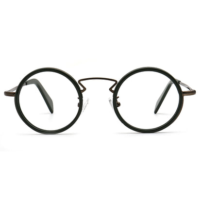 black and brown round eyewear frames