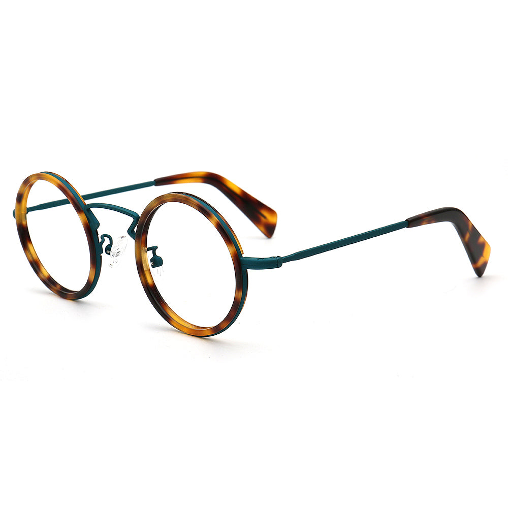 leopard print round eyewear frames