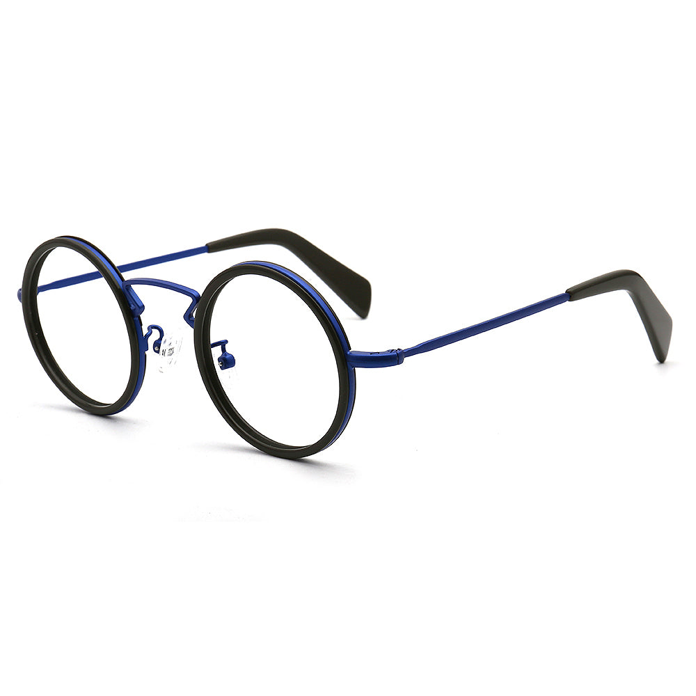 round navy black glasses frames