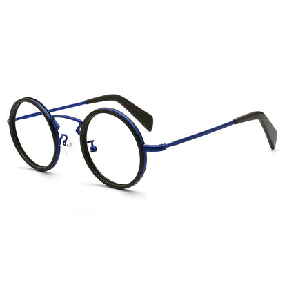 round navy black glasses frames