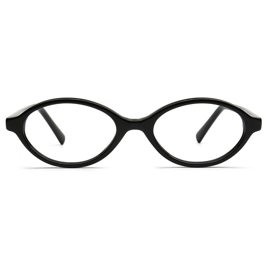 small oval eyewear frames black