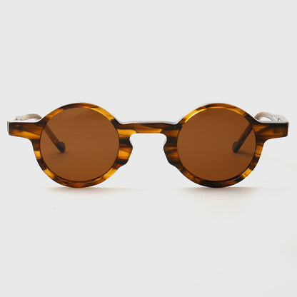 Brown two-toned round polarized sunglasses