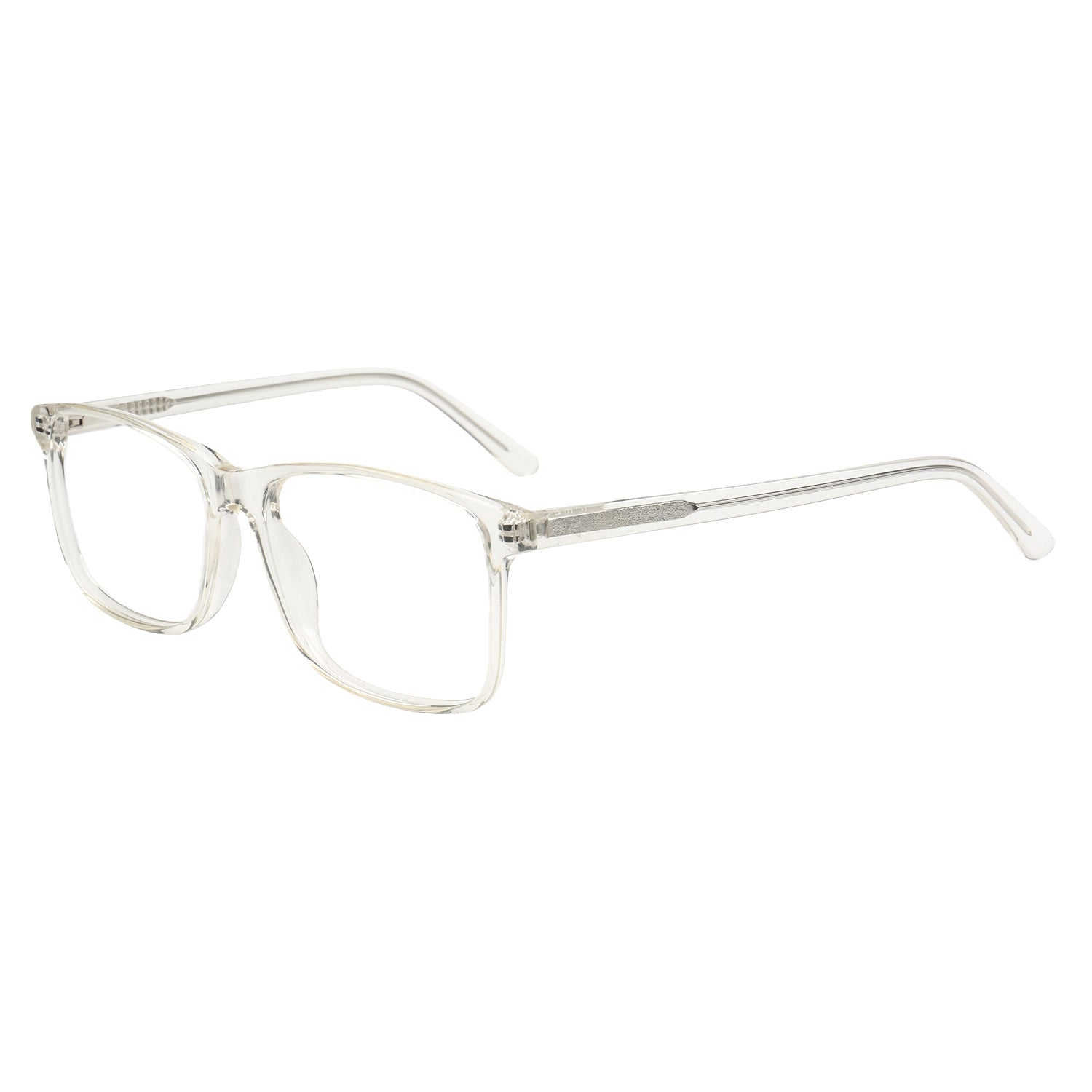 Clear eyeglasses on a white background