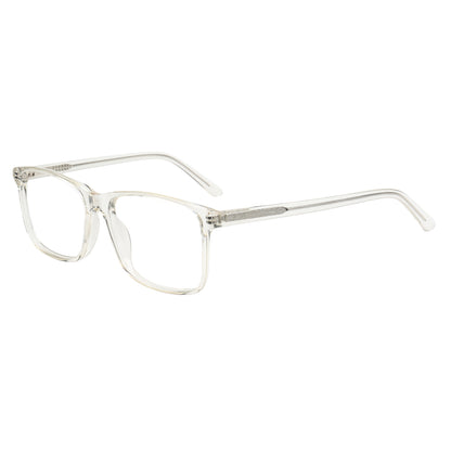 Clear eyeglasses on a white background
