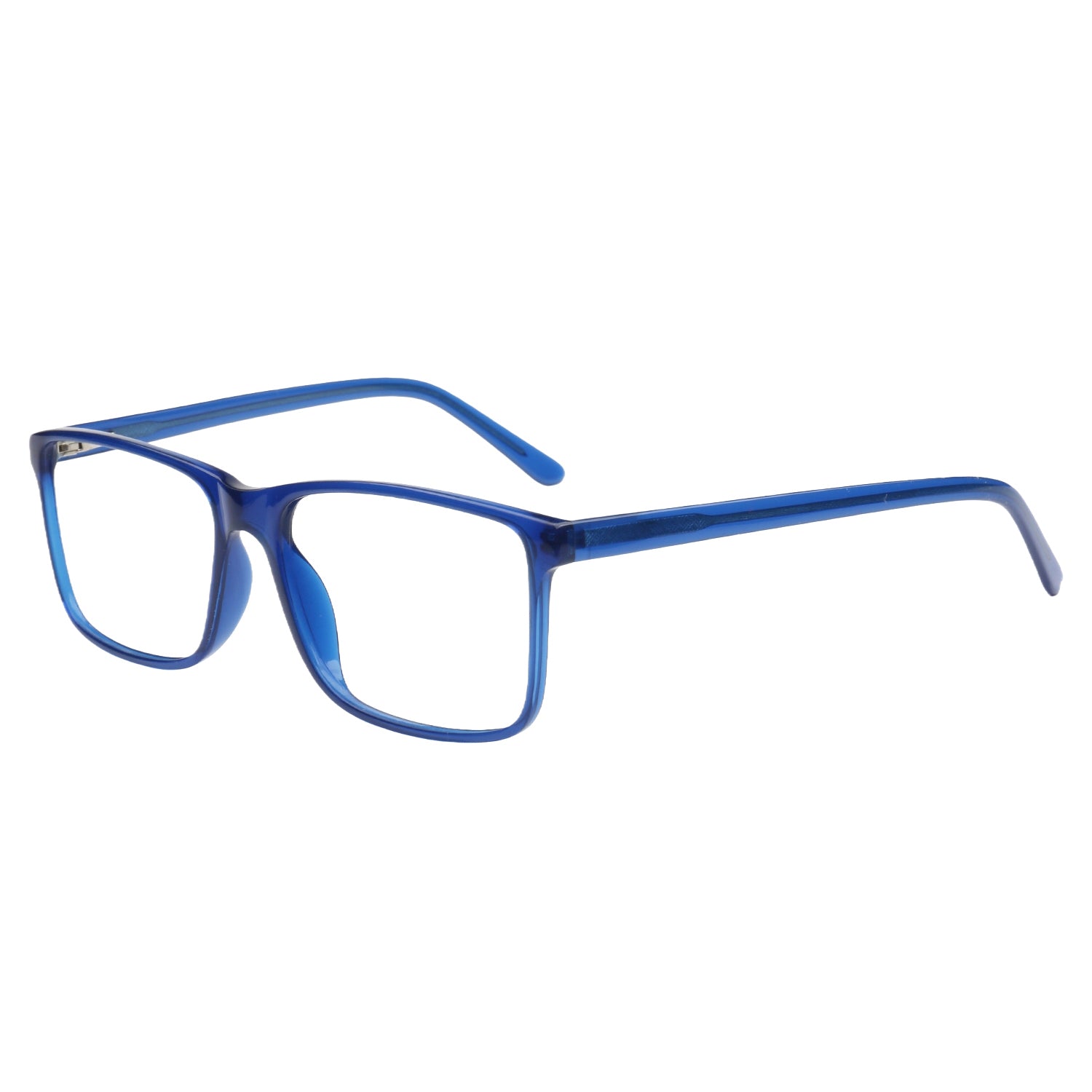 Blue rectangle eyeglasses frames