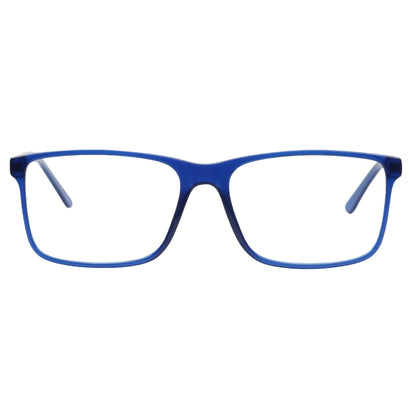 Blue eyeglasses on a white background