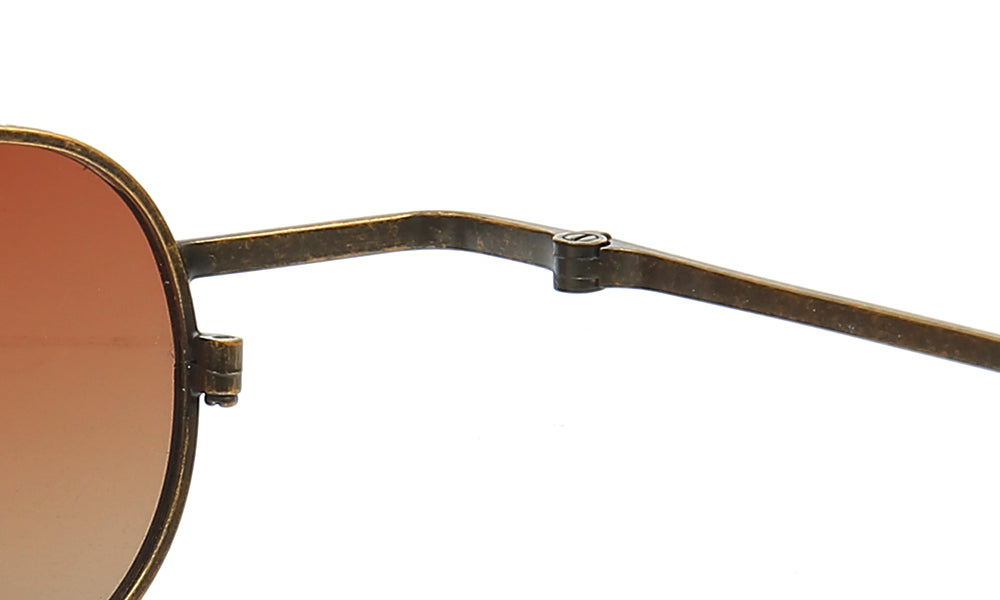 Metal hinge of bronze metal sunglasses