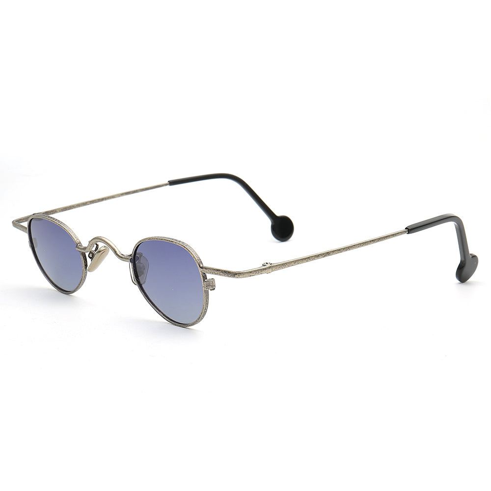 Side view of grey retro polarized sunglasses