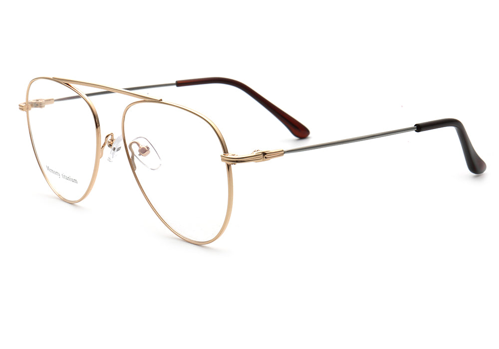 Graham | Flexible Pilot Style Memory Metal Eyewear Frames | Bendable & Pliable Mens Eyeglasses