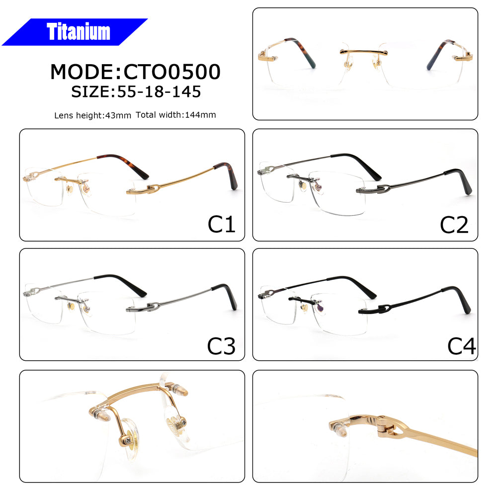 Vista | Business Titanium Rimless Eyeglass Frames