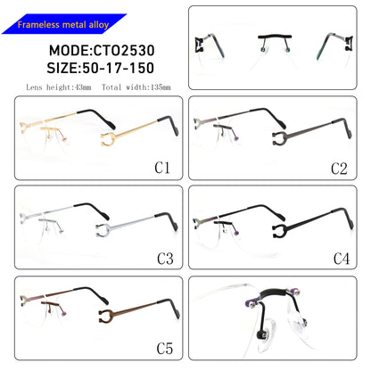 Ralph | Square Rimless Prescription Glasses Frames