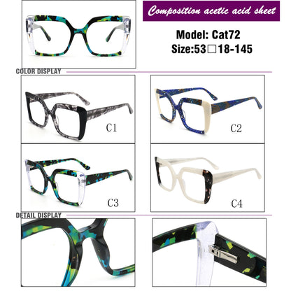vintage funky oversized women square eyeglasses frames