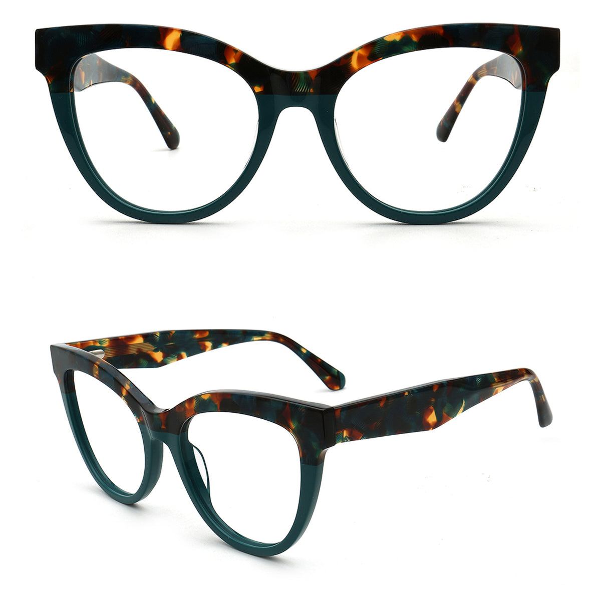 Cat76 C1 green tortoise cat eye eyeglasses cover