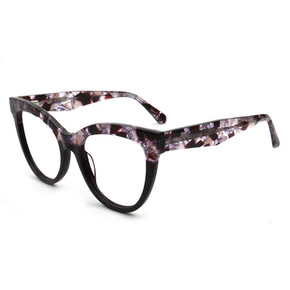 Cat76 C2 purple tortoise cat eye eyeglasses angle view
