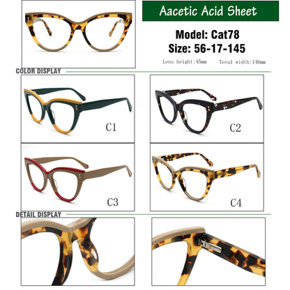 fashionable womens cat eye eyeglasses frames two tone