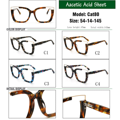 square oversize fashionable funky women eyeglass frames 