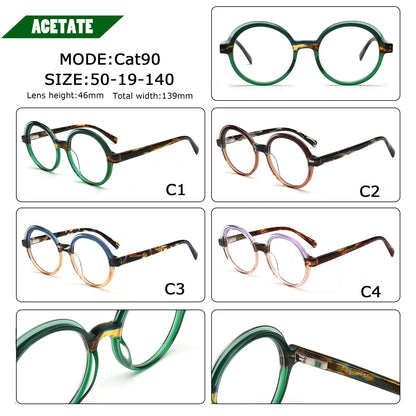 Adrian | Monturas de gafas redondas de carey de dos tonos