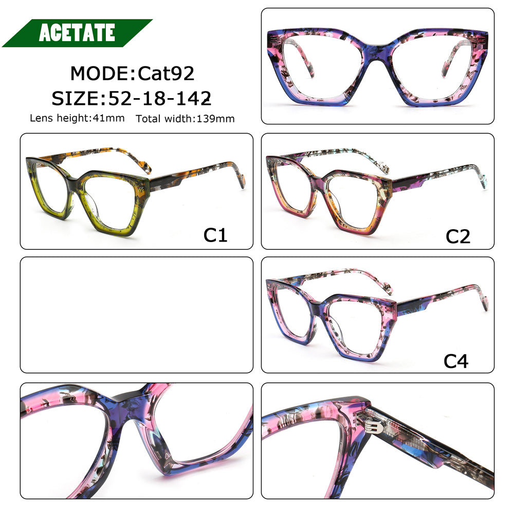 Hilary | Womens Vintage Floral Cat Eye Glasses Frames