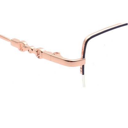 gold temple of womens memory metal half rim eyeglass frames