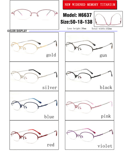 Josie | Bendable Womens Half Rim Oval Glasses Frames