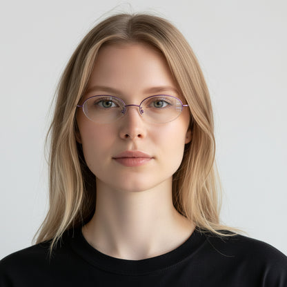 Josie | Monturas de gafas ovaladas flexibles de media montura para mujer