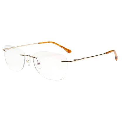 H6703 C1 gold rimless eyeglasses angle