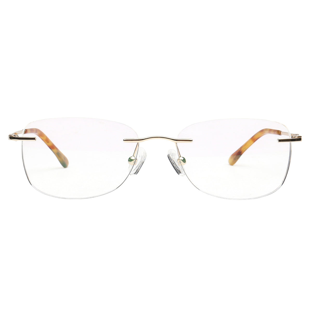 H6703 C1 gold rimless eyeglasses front