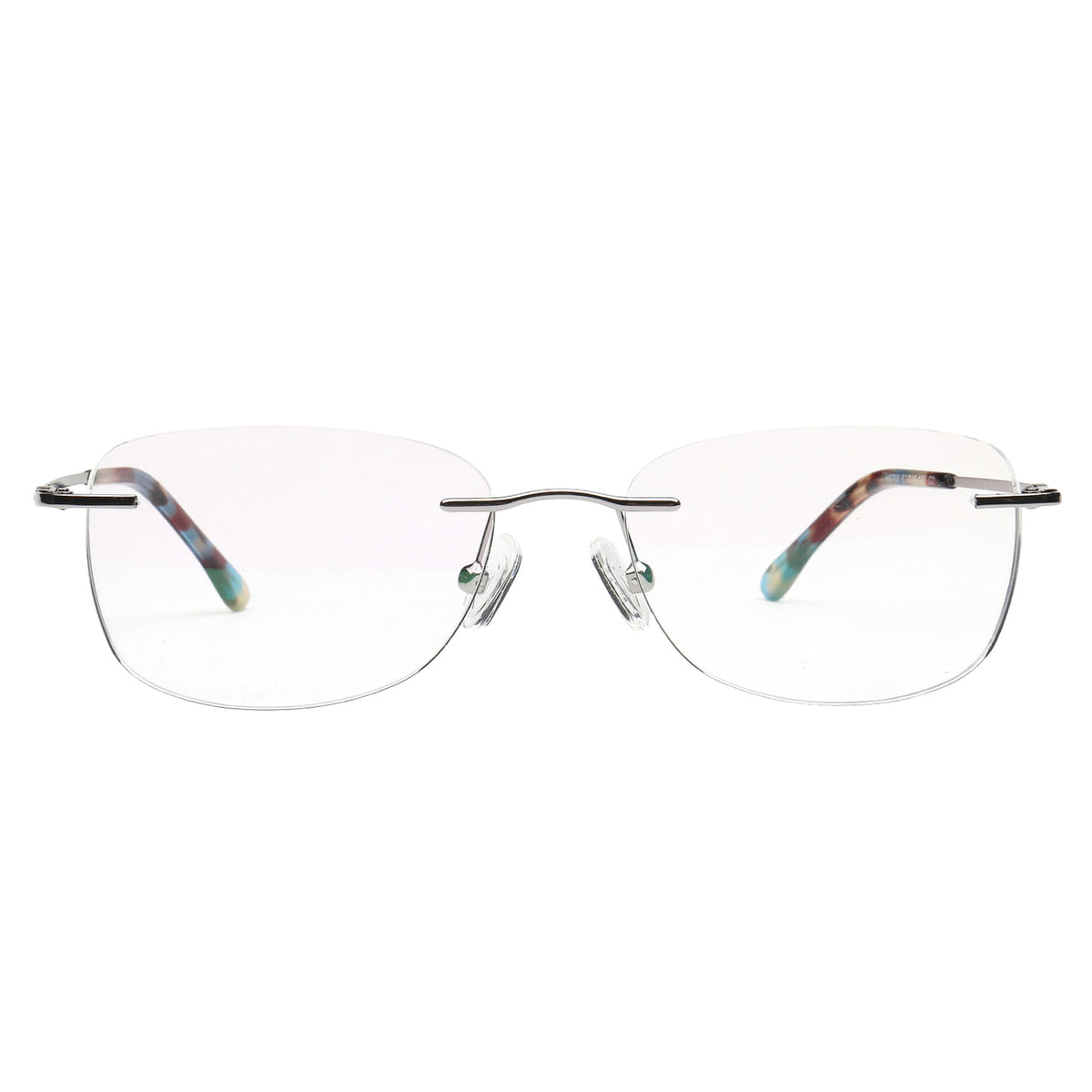 H6703 C2 gunmetal rimless eyeglasses front