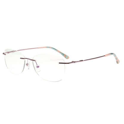 H6703 C3 rose gold rimless eyeglasses angle