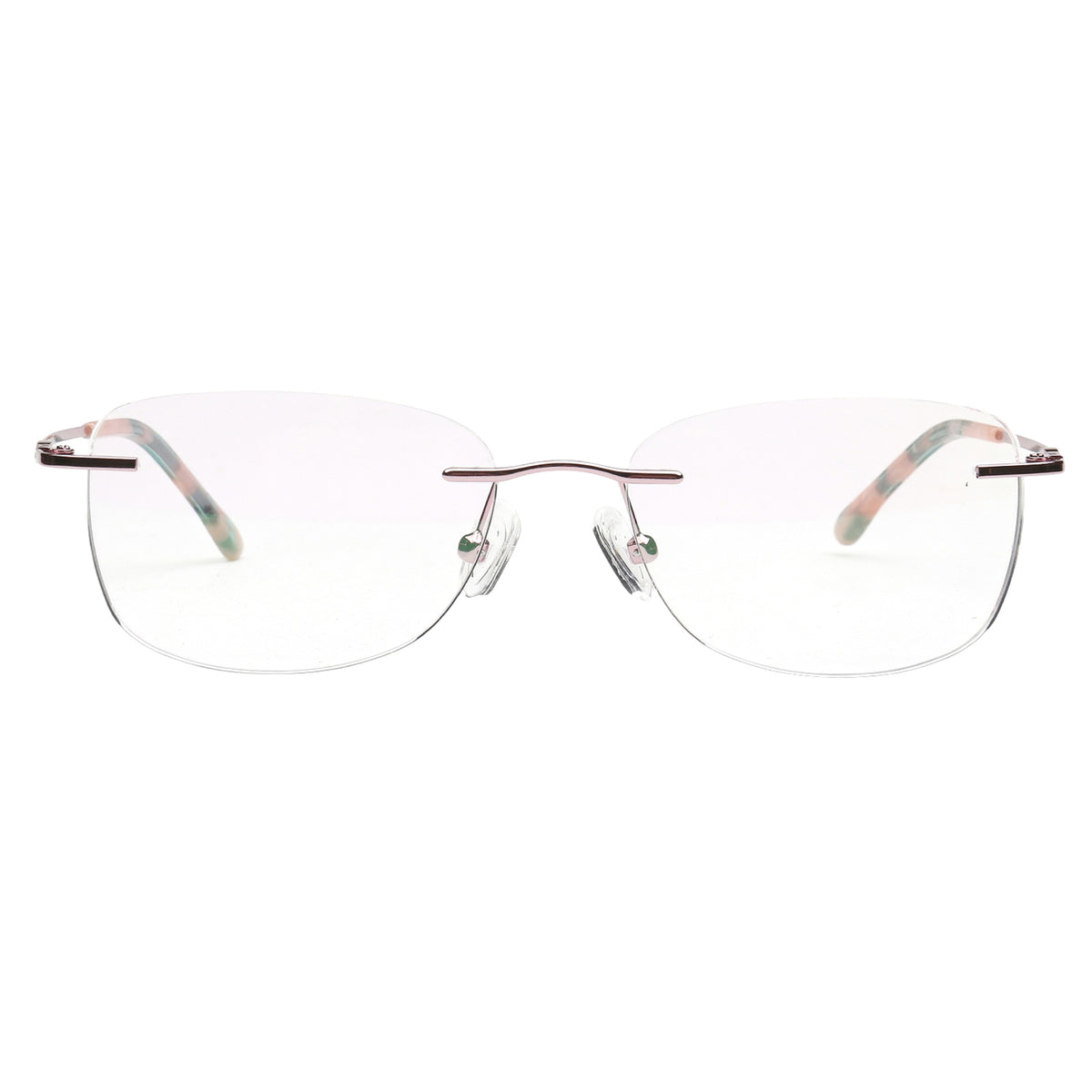 H6703 C3 rose gold rimless eyeglasses front