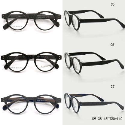 Round full rim acetate eyeglass frames