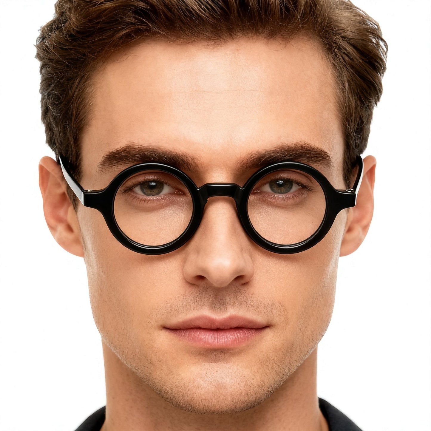 Jackson |  Retro Round Acetate Mens Eyeglass Frames | Stylish Transparent Vintage Eyewear Online