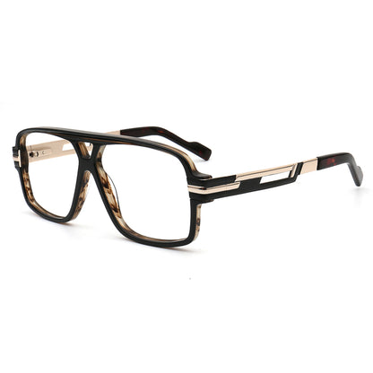 black tortoise acetate metal glasses side view