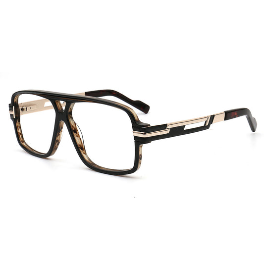 black tortoise acetate metal glasses side view