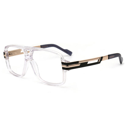 clear acetate metal square glasses side view