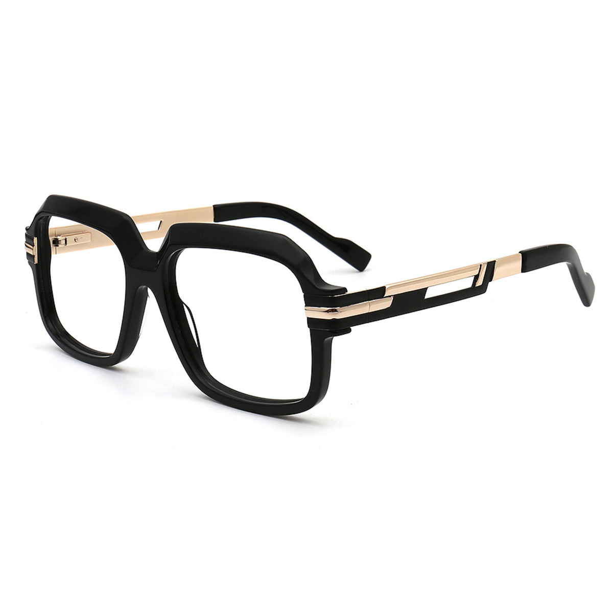 smoke gray oversized square acetate eyeglasses front view