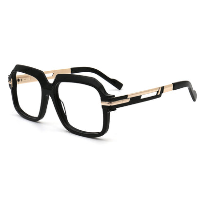 smoke gray oversized square acetate eyeglasses front view
