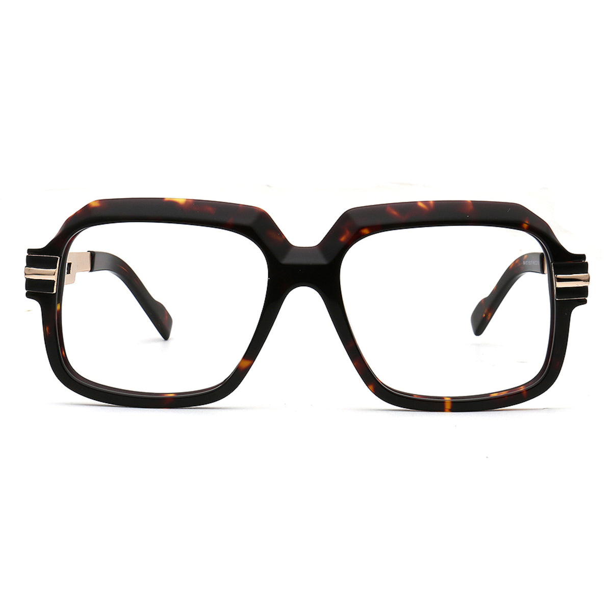 black tortoise oversized square acetate glasses front view