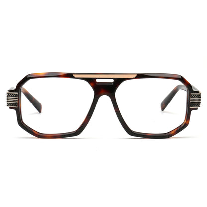 tortoise square aviator eyeglasses for men front view