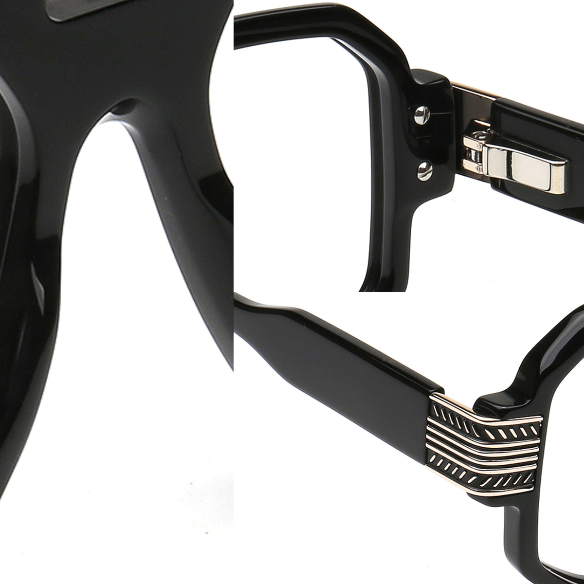 men's acetate aviator glasses double bridge hinge and metal temple details