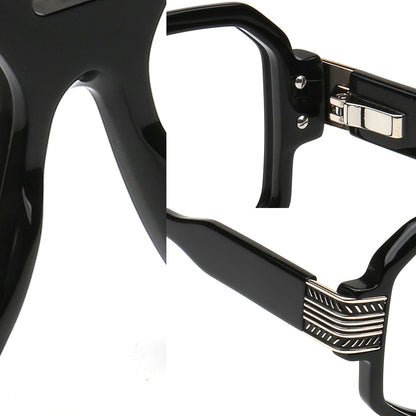 men's acetate aviator glasses double bridge hinge and metal temple details