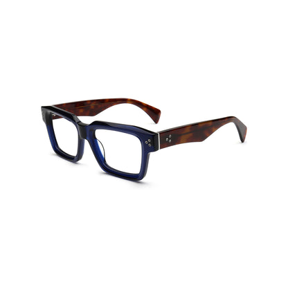 Dorian MA150 C2 navy blue and tortoise eyeglasses angled view