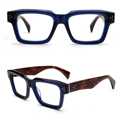 Dorian MA150 navy tortoise chunky square acetate eyeglasses cover