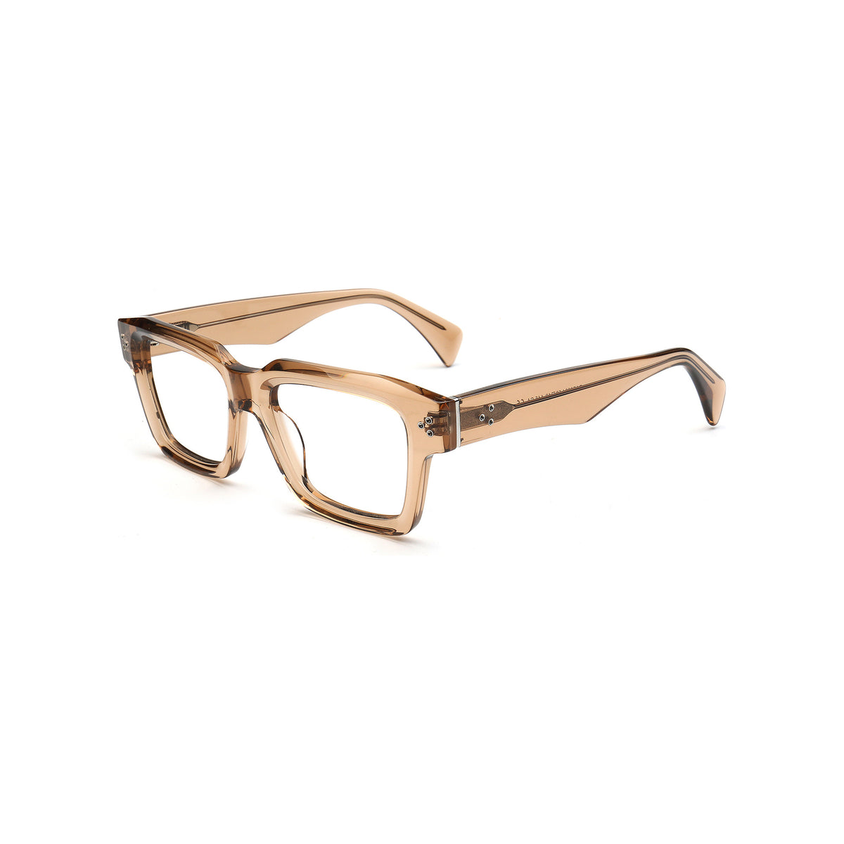 Dorian MA150 C4 transparent champagne acetate eyeglasses angled view
