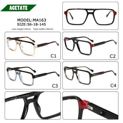 acetate eyeglasses shown in multiple color and style options 
