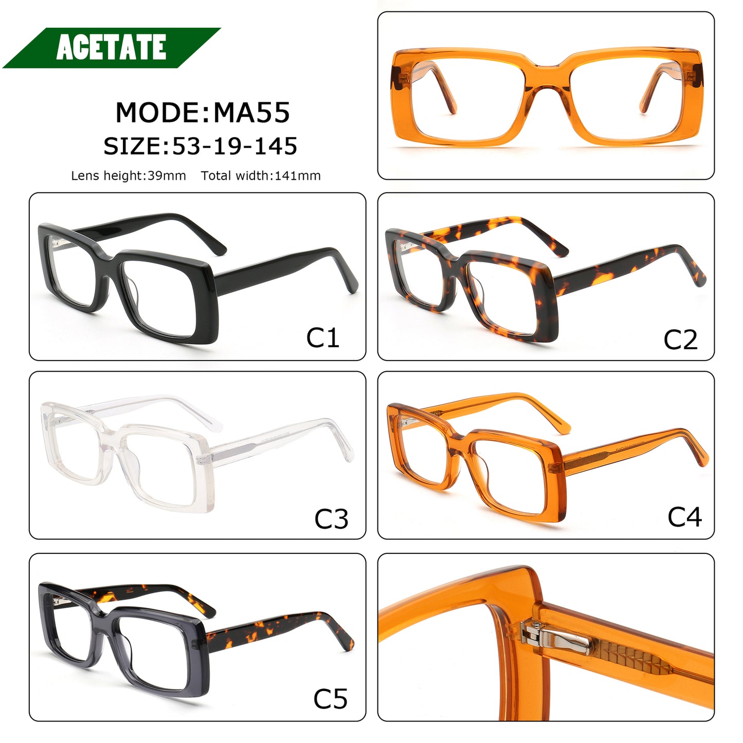 Gale | Chic Rectangle Glasses Frames