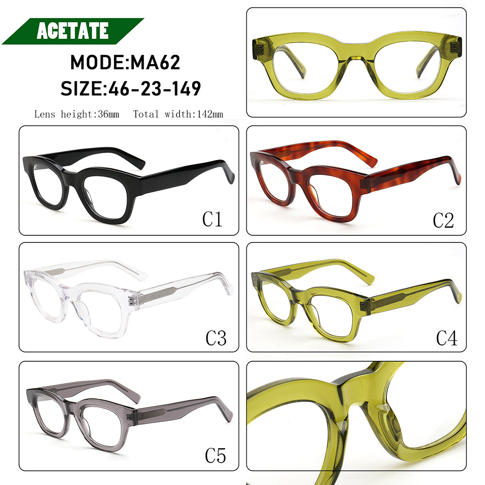 retro mens square glasses frames women old school spectacles