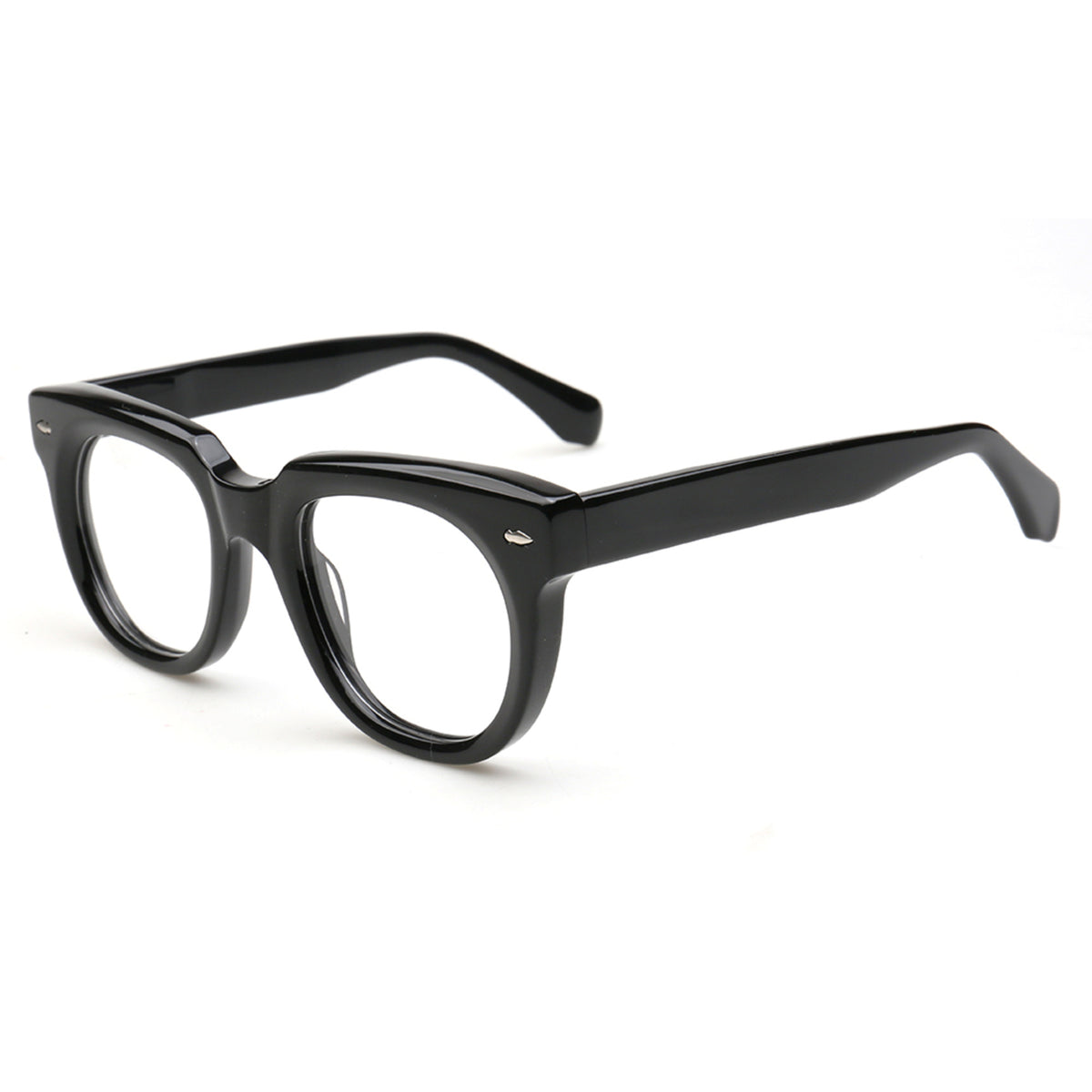 Marlow MA67 black acetate eyeglass frames angled view