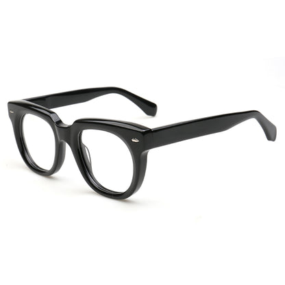 Marlow MA67 black acetate eyeglass frames angled view