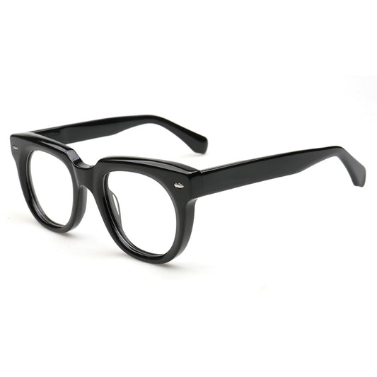 Marlow MA67 black acetate eyeglass frames angled view